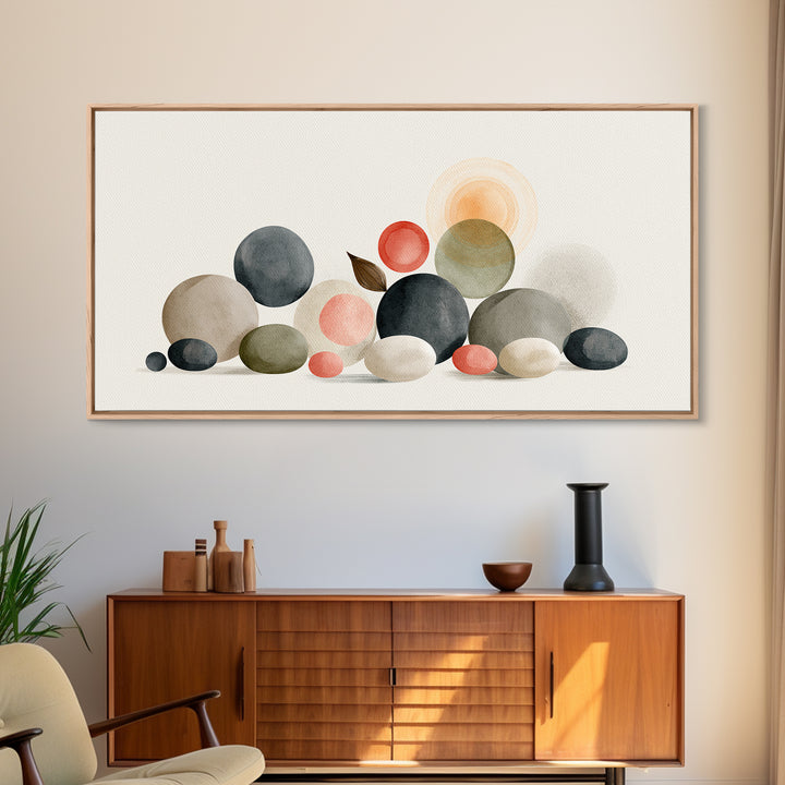Pebble Texture Abstract Framed Canvas Print, Spa Art, Wall Art, Spa Decor, Abstract Art, Serenity, Dog Wall Art, Abstract Print, SPA-2x1-35