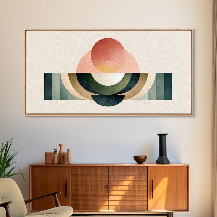 Sage and Ivory Geometric Calm Composition Canvas Print, Spa Art, Wall Art Print, Spa Decor, Abstract Art, Serenity, Animal Art, SPA-2x1-41