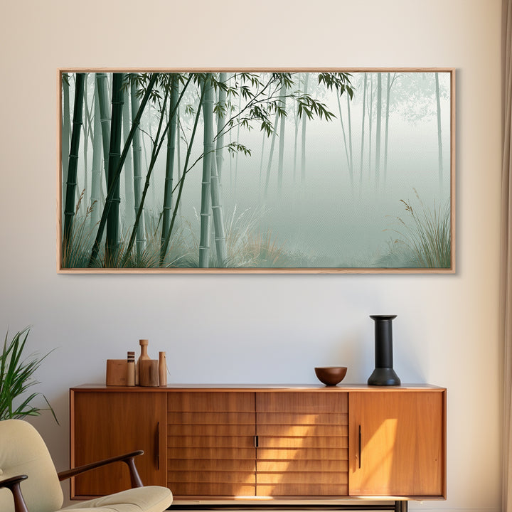 Misty Bamboo Forest Canvas Print, Spa Art, Dog Wall Art, Spa Decor, Fine Art, Serenity, Dog Canvas, Esthetician Decor, SPA-2x1-49