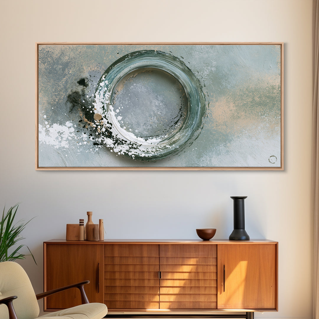 Minimal Zen Circle Brushstroke Canvas Print, Spa Art, Printable Art, Spa Decor, Fine Art, Serenity, Fine Art Photography, SPA-2x1-52