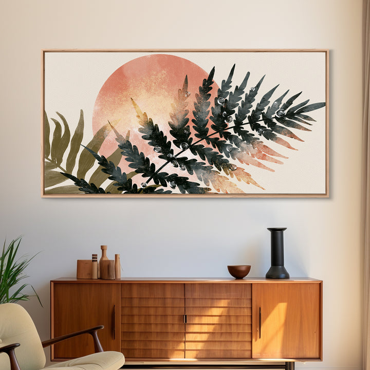 Fern Leaf Closeup Framed Canvas Print, Spa Art, Printable Art, Spa Decor, Watercolor Art, Serenity, Fine Art Photography, SPA-2x1-7