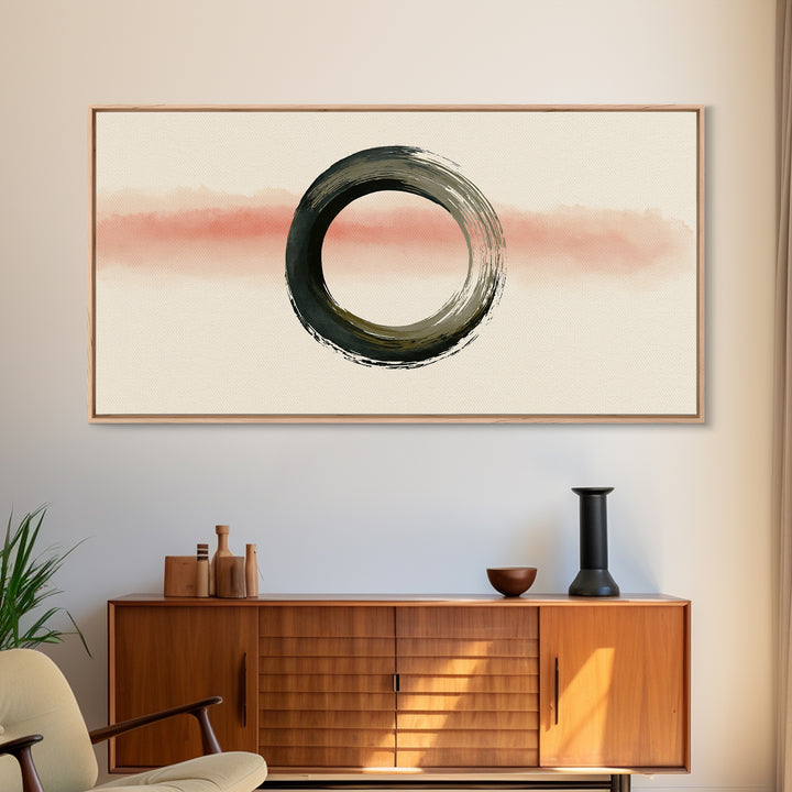 Minimal Zen Circle Brushstroke Canvas Print, Spa Art, Feminine Wall Art, Spa Decor, Fine Art, Serenity, Hair Salon Wall Art, SPA-2x1-76