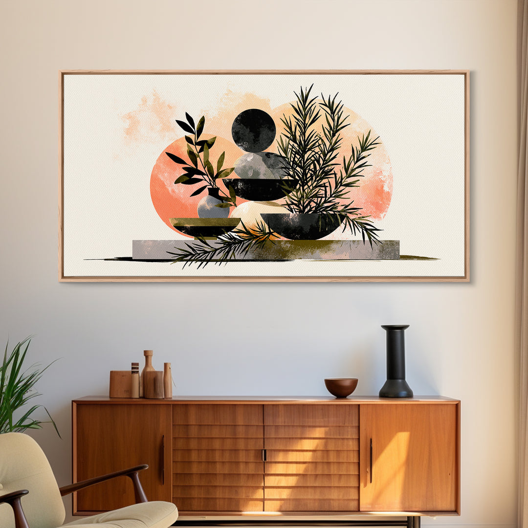 Botanical Herbal Arrangement Canvas Print, Spa Art, Printable Art, Spa Decor, Watercolor Art, Serenity, Fine Art Photography, SPA-2x1-82