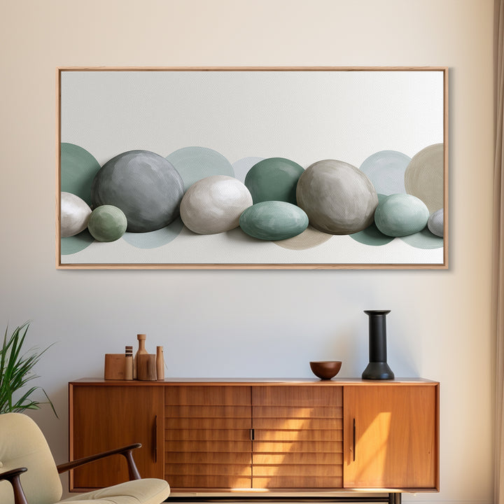 Pebble Texture Abstract Framed Canvas Print, Spa Art, Wall Decor, Spa Decor, Serenity, Minimalist Art, Feminine Wall Art, SPA-2x1-83