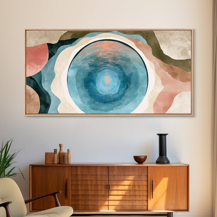 Blue Lagoon Water Seen from Above Framed Canvas Print, Spa Art, Dog Wall Art, Spa Decor, Fine Art, Serenity, Dog Canvas, SPA-2x1-88