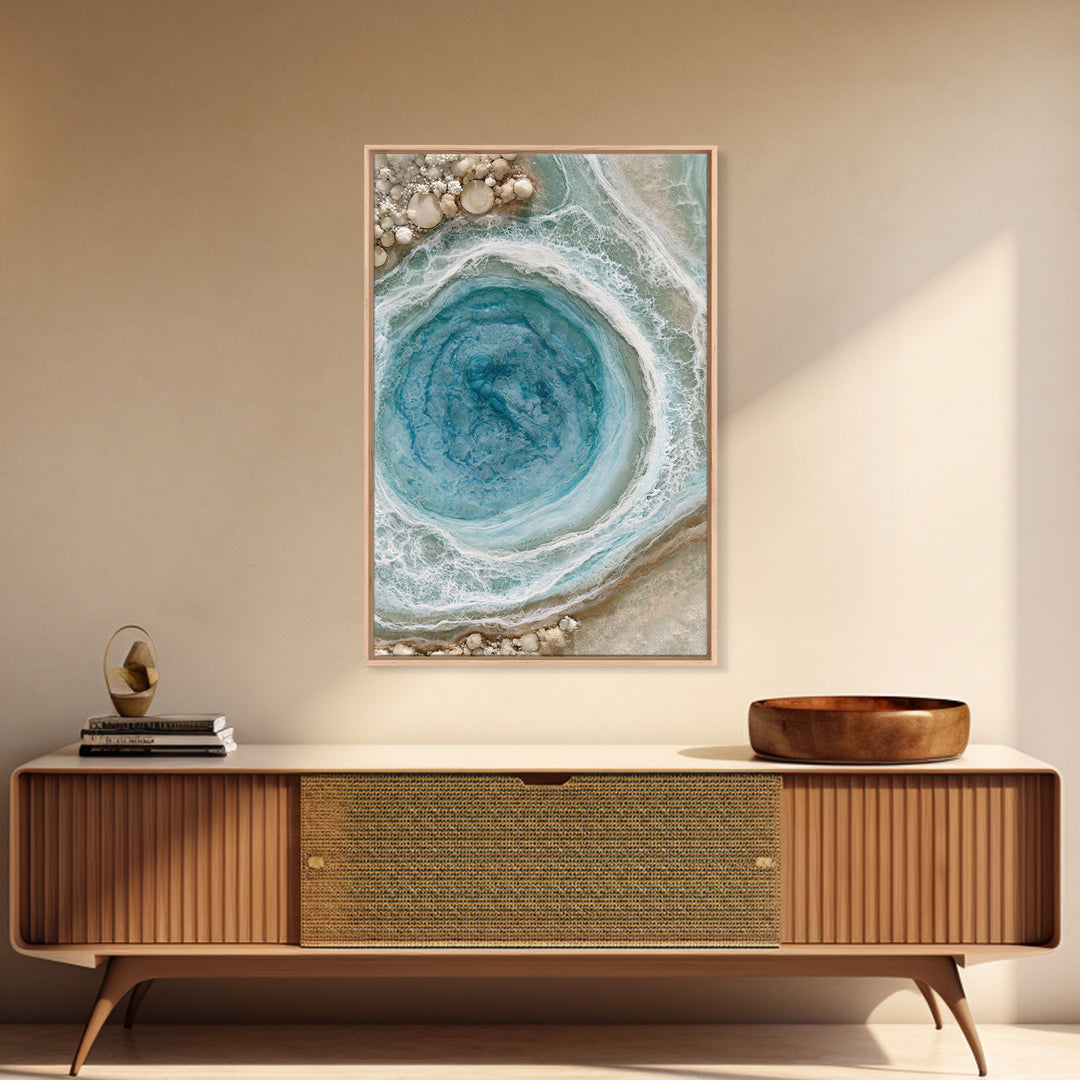 Blue Lagoon Water Seen from Above Framed Canvas Print, Spa Art, Printable Art, Spa Decor, Serenity, Fine Art Photography, SPA-2x3-100