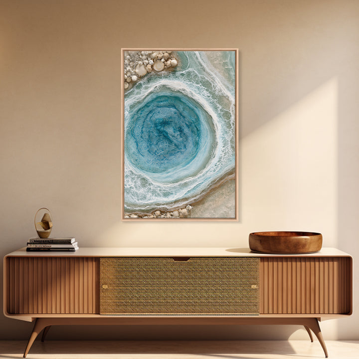 Blue Lagoon Water Seen from Above Framed Canvas Print, Spa Art, Printable Art, Spa Decor, Serenity, Fine Art Photography, SPA-2x3-100