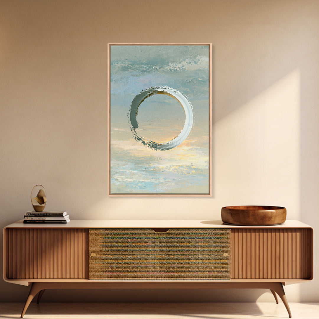 Minimal Zen Circle Brushstroke Canvas Print, Spa Art, Gallery Decor, Spa Decor, Fine Art, Serenity, Wall Art, Home Decor, SPA-2x3-16