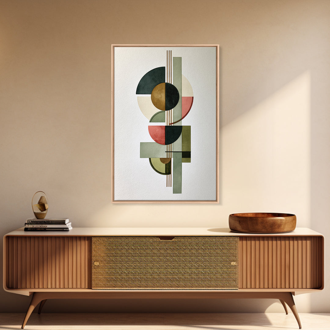 Sage and Ivory Geometric Calm Composition Canvas Print, Spa Art, Nature Prints, Spa Decor, Abstract Art, Serenity, SPA-2x3-29