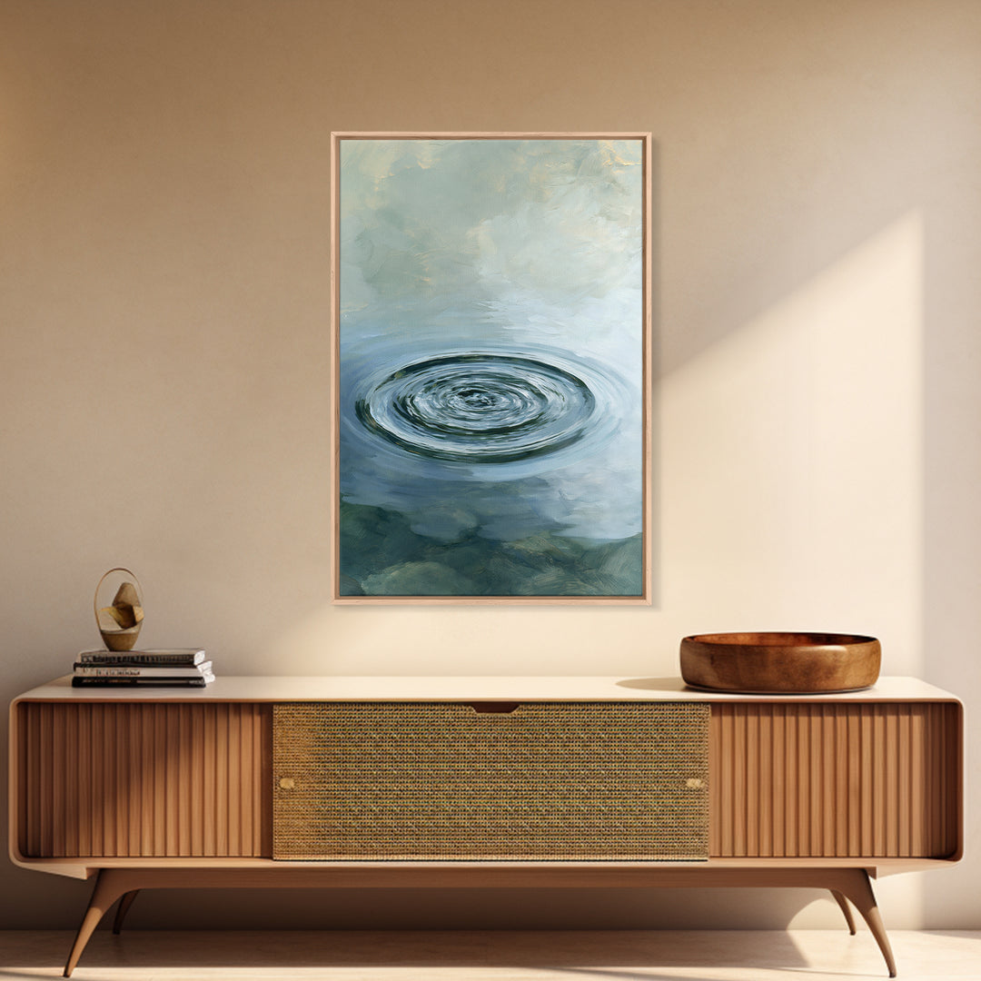 Abstract Water Ripples Framed Canvas Print, Spa Art, Wall Art Print, Spa Decor, Abstract Art, Serenity, Animal Art, SPA-2x3-38