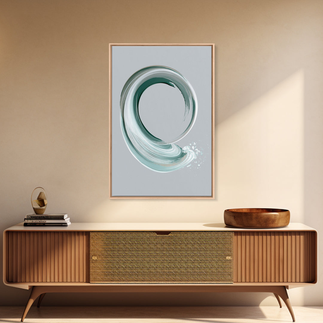 Minimal Zen Circle Brushstroke Canvas Print, Spa Art, Minimalist Decor, Spa Decor, Fine Art, Serenity, Contemporary Art, SPA-2x3-40