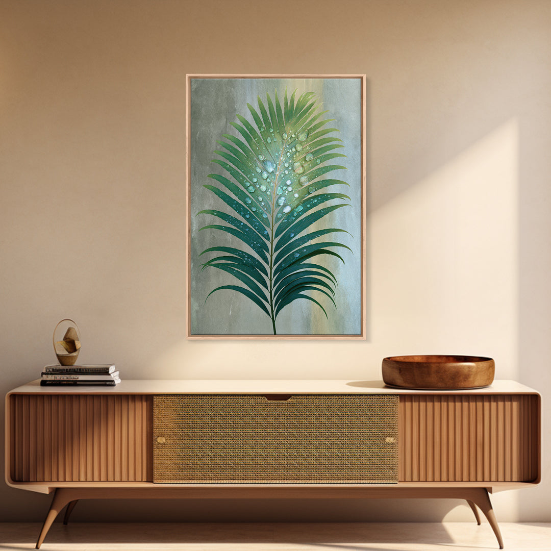 Fern Leaf Closeup Framed Canvas Print, Spa Art, Abstract, Spa Decor, Serenity, City Art, Spa Wall Art, Teen Girl Room Decor, SPA-2x3-43
