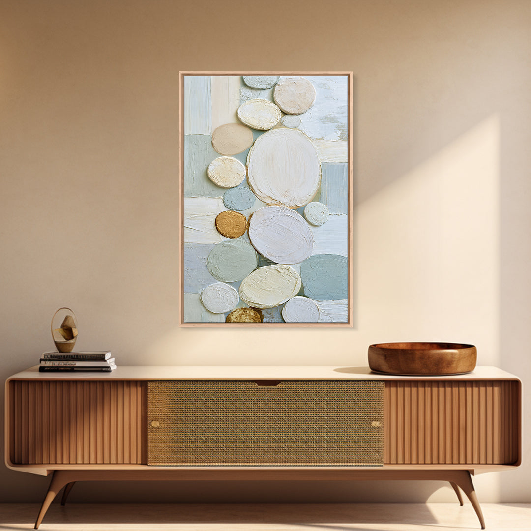 Pebble Texture Abstract Framed Canvas Print, Spa Art, Contemporary Art, Spa Decor, Fine Art, Serenity, Spa Wall Art, Dog Canvas, SPA-2x3-47