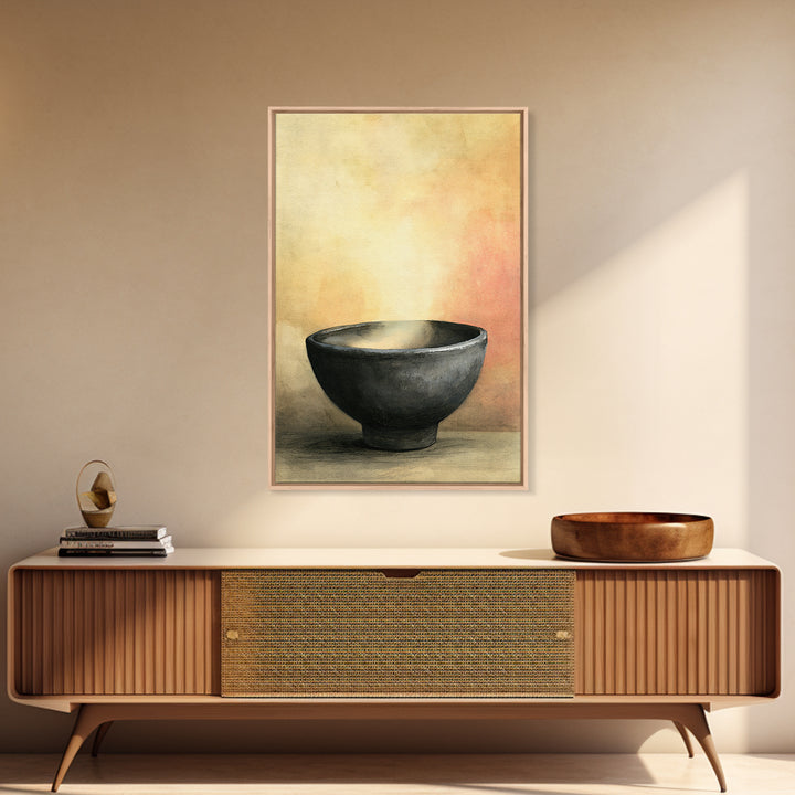 Tea Bowl and Steam Still Life Canvas Print, Spa Art, Printable Wall Art, Spa Decor, Fine Art, Serenity, Feminine Wall Art, SPA-2x3-54