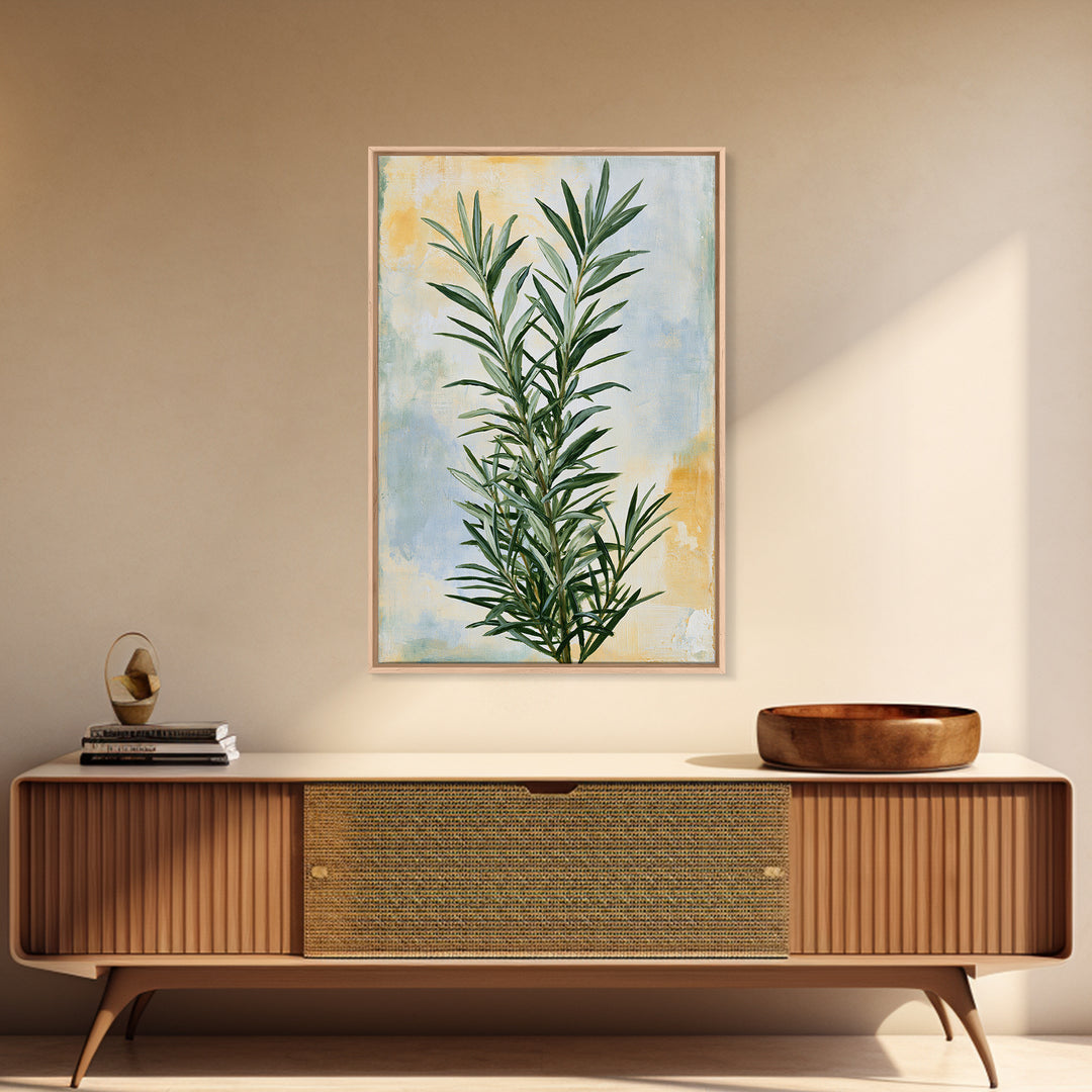 Botanical Herbal Arrangement Framed Canvas Print, Spa Art, Dog Wall Art, Spa Decor, Watercolor Art, Serenity, Dog Canvas, SPA-2x3-94