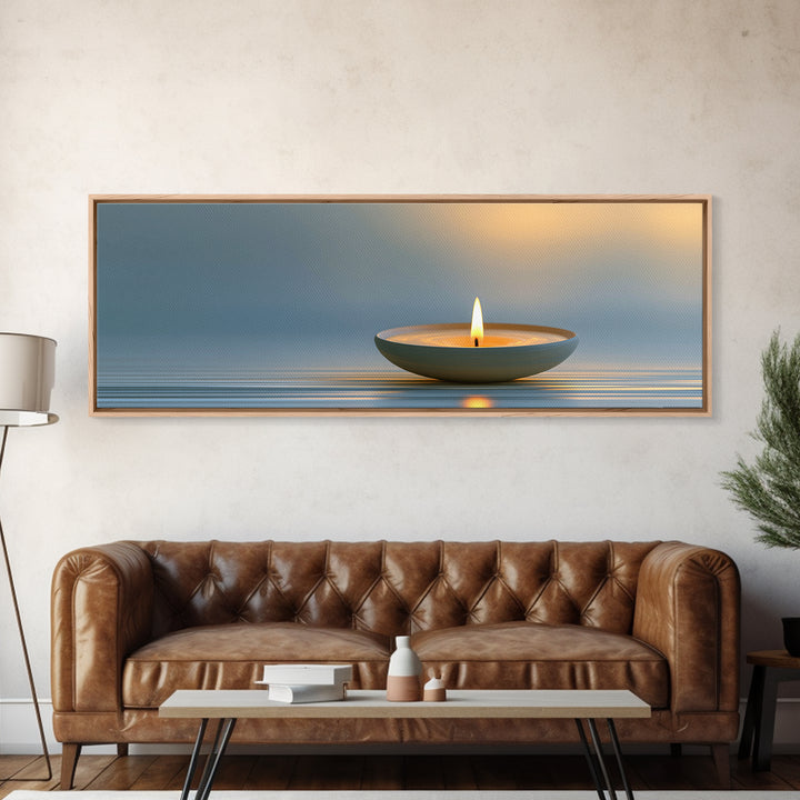 Warm Candle Flame Canvas Print, Spa Art, Dog Canvas, Spa Decor, Abstract Art, Serenity, Art Print, Room Decor, SPA-3x1-25