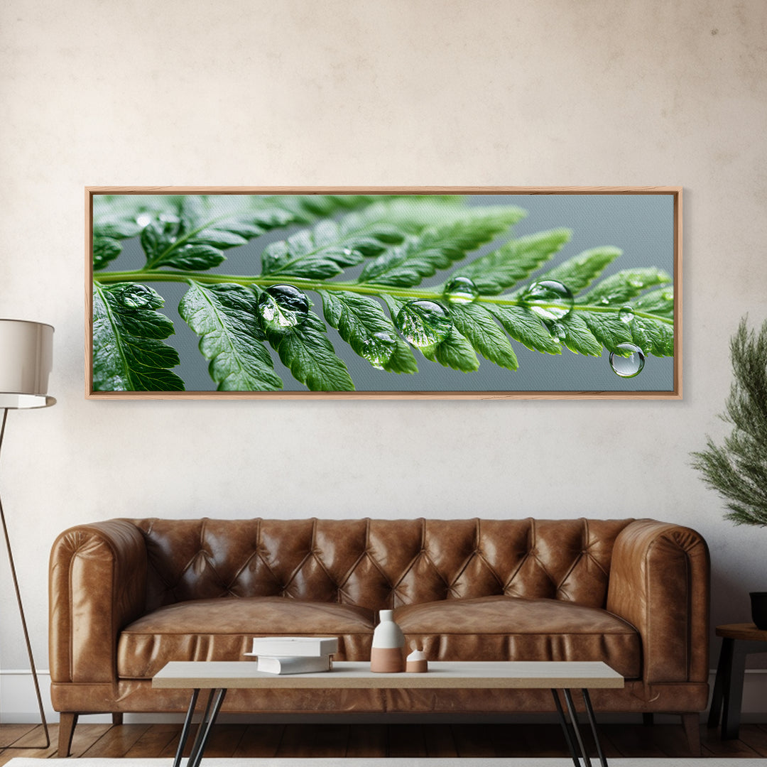 Fern Leaf Closeup Framed Canvas Print, Spa Art, Room Decor, Spa Decor, Fine Art, Serenity, Nature Prints, Travel Poster, SPA-3x1-27