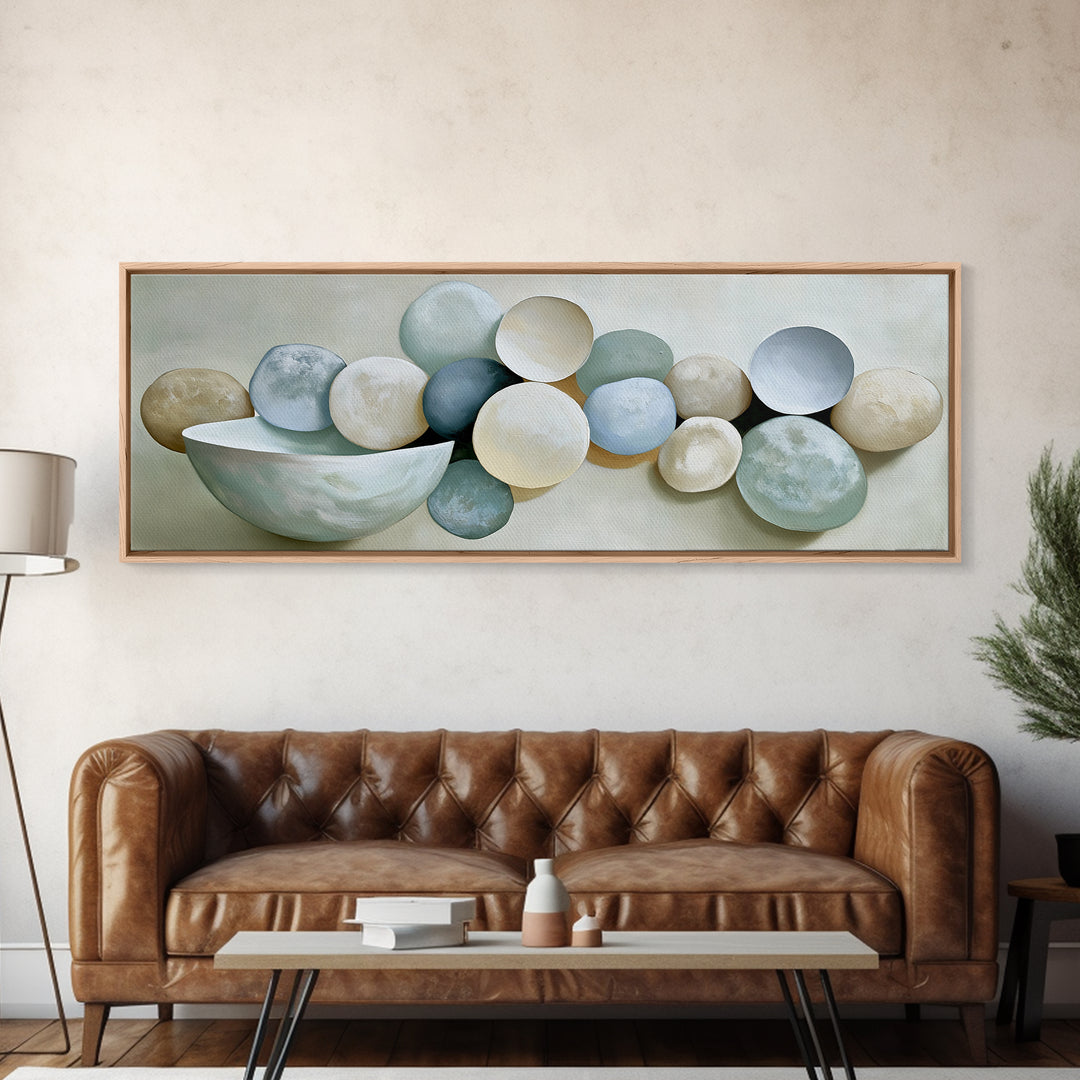 Pebble Texture Abstract Canvas Print, Spa Art, Textured Painting, Spa Decor, Fine Art, Serenity, Travel Poster, SPA-3x1-31