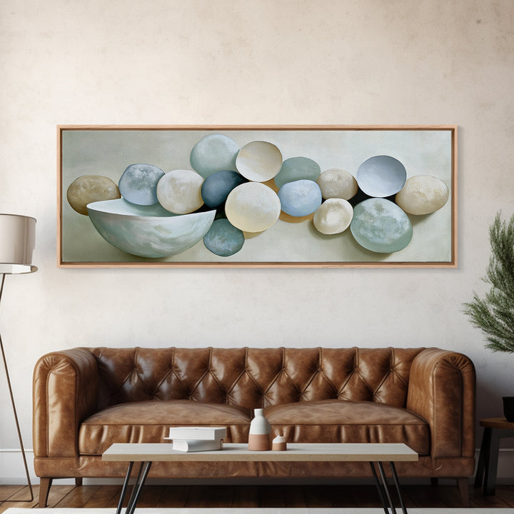 Pebble Texture Abstract Canvas Print, Spa Art, Textured Painting, Spa Decor, Fine Art, Serenity, Travel Poster, SPA-3x1-31