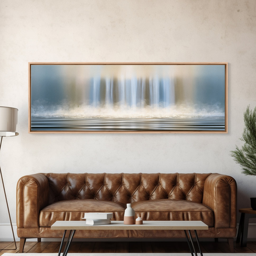Serene Waterfall with Mist Canvas Print, Spa Art, Contemporary Art, Spa Decor, Abstract Art, Serenity, Spa Wall Art, Dog Canvas, SPA-3x1-34