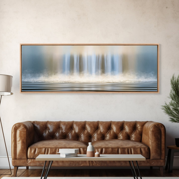 Serene Waterfall with Mist Canvas Print, Spa Art, Contemporary Art, Spa Decor, Abstract Art, Serenity, Spa Wall Art, Dog Canvas, SPA-3x1-34