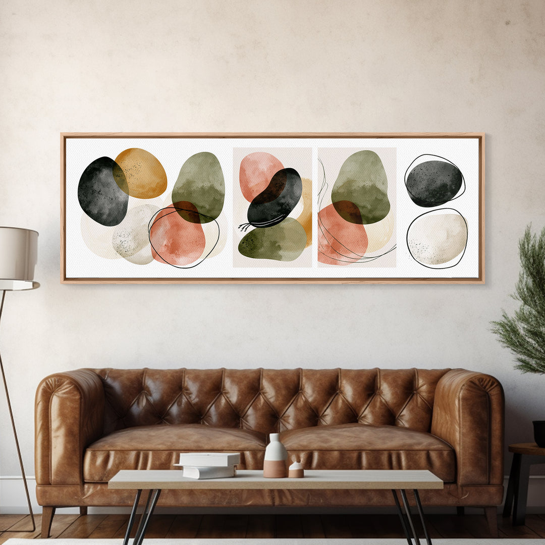 Pebble Texture Abstract Framed Canvas Print, Spa Art, Statement Artwork, Spa Decor, Abstract Art, Serenity, Printable Wall Art, SPA-3x1-7