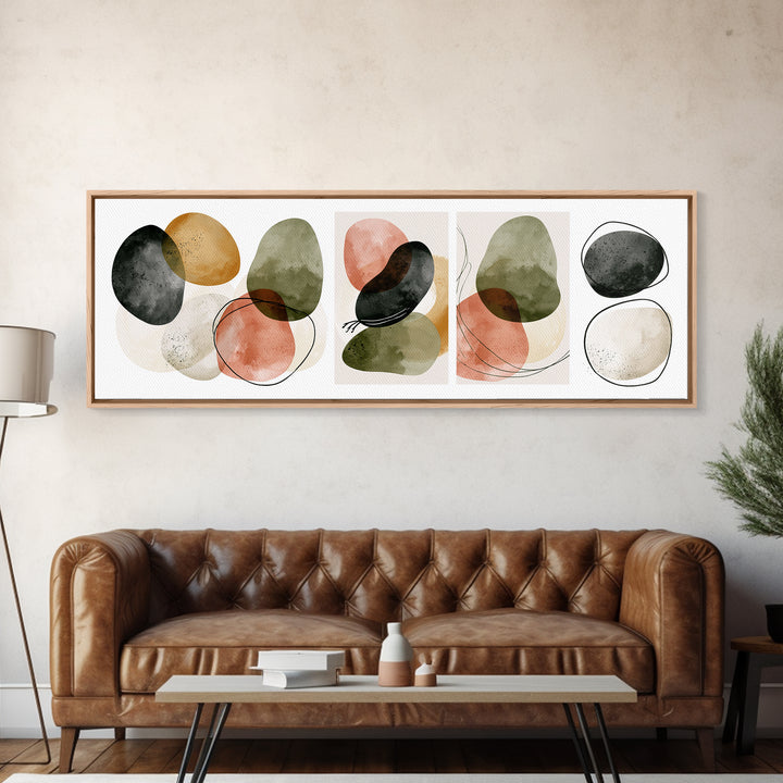 Pebble Texture Abstract Framed Canvas Print, Spa Art, Statement Artwork, Spa Decor, Abstract Art, Serenity, Printable Wall Art, SPA-3x1-7