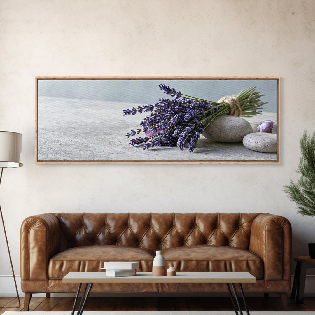 Lavender Bundle with Soft Shadow Canvas Print, Spa Art, Spa, Spa Decor, Fine Art, Serenity, Teen Girl Room Decor, Dog Canvas, SPA-3x1-71