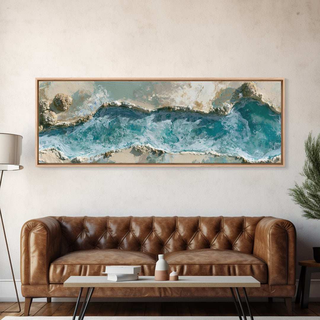 Blue Lagoon Water Seen from Above Framed Canvas Print, Spa Art, Printable Art, Spa Decor, Serenity, Fine Art Photography, SPA-3x1-84