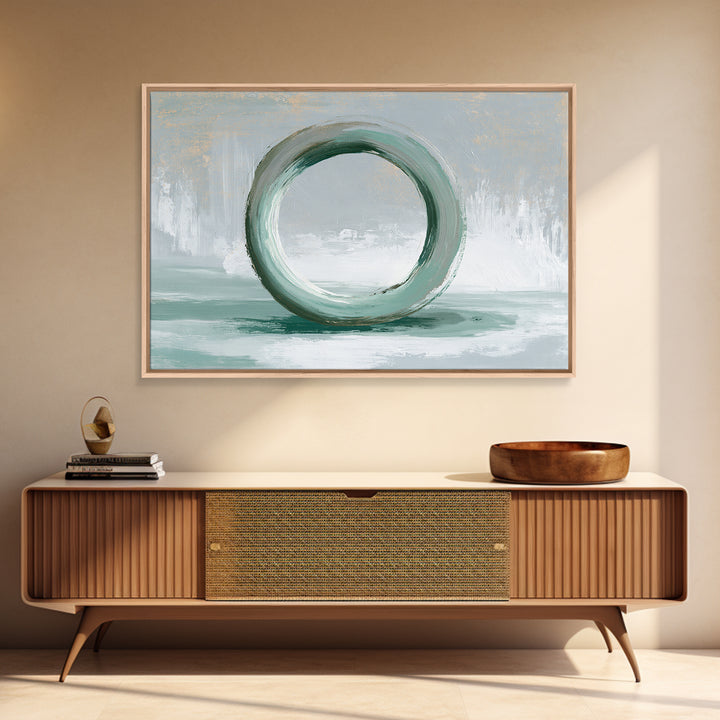 Minimal Zen Circle Brushstroke Canvas Print, Spa Art, Salon Decor, Spa Decor, Fine Art, Serenity, Statement Artwork, Boho Decor, SPA-3x2-12