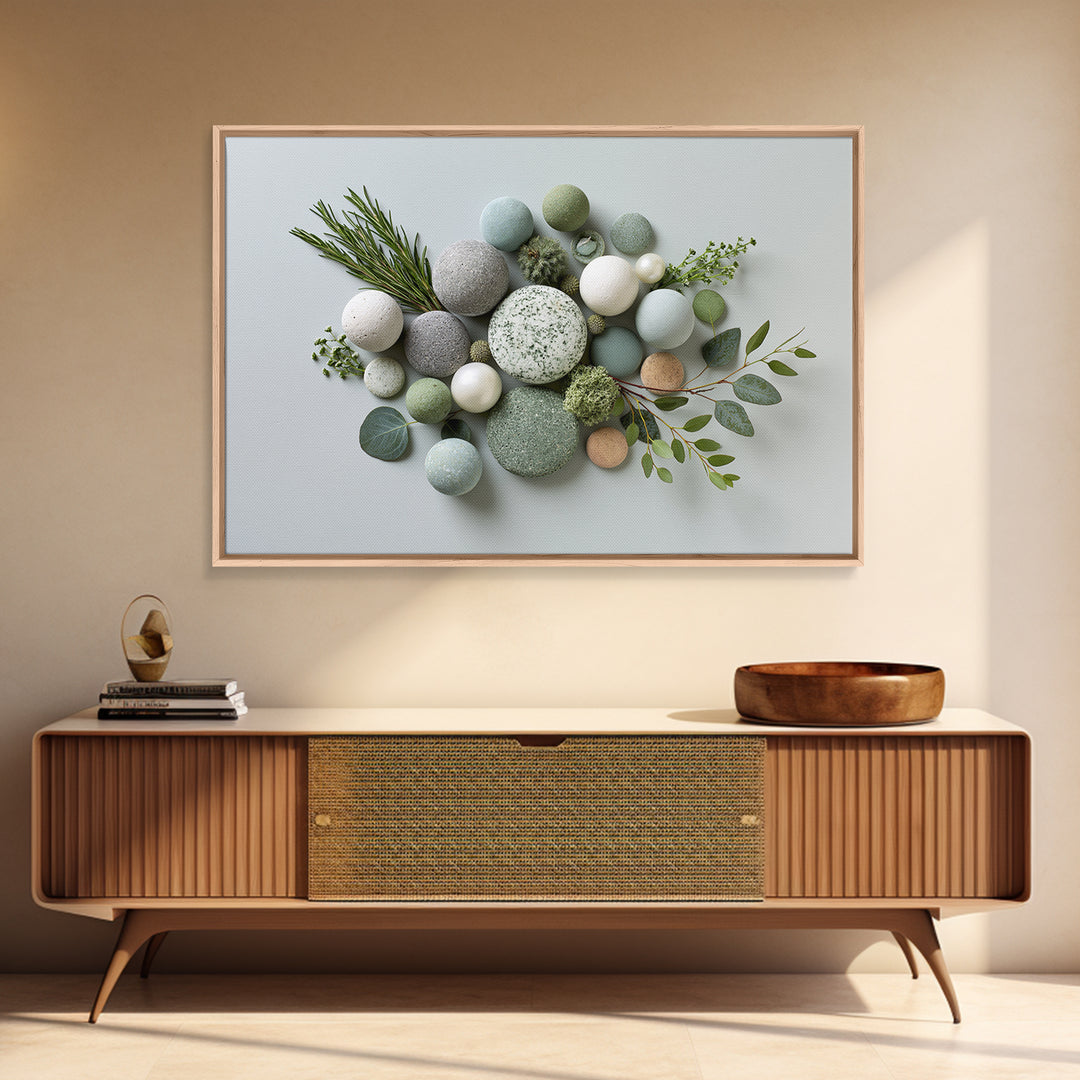 Botanical Herbal Arrangement Framed Canvas Print, Spa Art, Dog Wall Art, Spa Decor, Watercolor Art, Serenity, Dog Canvas, SPA-3x2-18