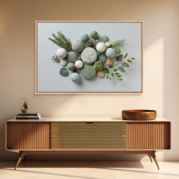 Botanical Herbal Arrangement Framed Canvas Print, Spa Art, Dog Wall Art, Spa Decor, Watercolor Art, Serenity, Dog Canvas, SPA-3x2-18