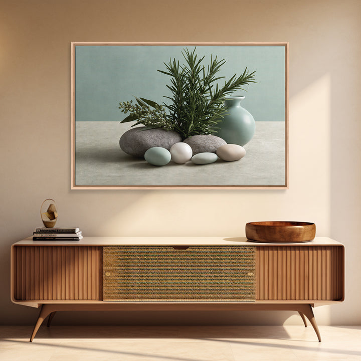 Botanical Herbal Arrangement Framed Canvas Print, Spa Art, Teen Girl Room Decor, Spa Decor, Fine Art, Serenity, Luxury Decor, SPA-3x2-90