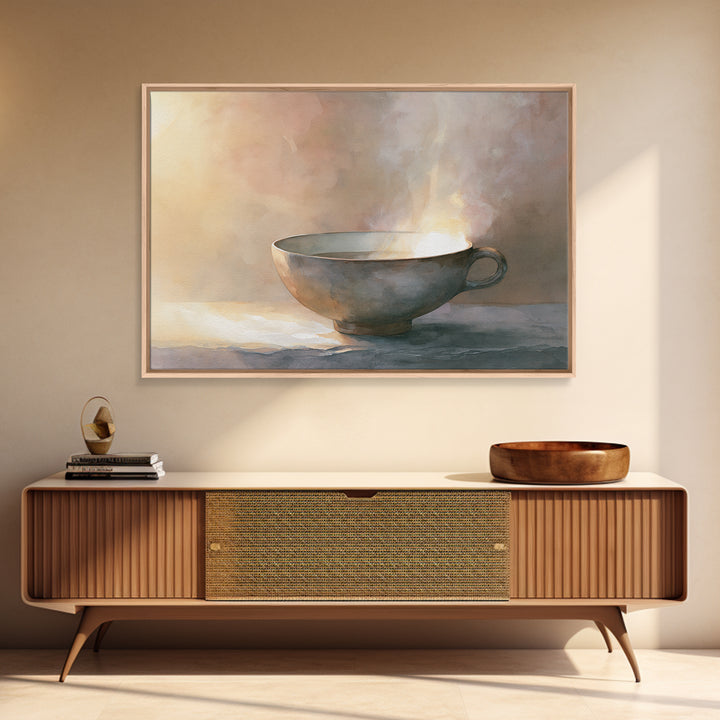 Tea Bowl and Steam Still Life Canvas Print, Spa Art, Esthetician Decor, Spa Decor, Fine Art, Serenity, Room Decor, SPA-3x2-98