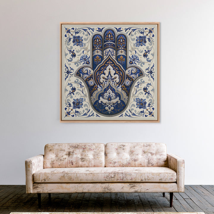 Protective Hand Motif Canvas Print, Spiritual Art, Framed Wall Art, Living Room Decor, Fine Art, Spirit, Digital Poster, SPI-1x1-23