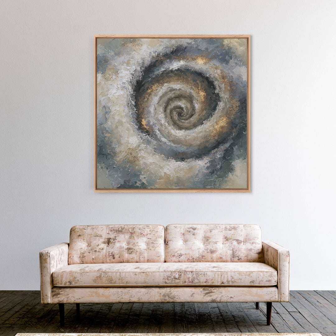 Spiral Galaxy as Soul Journey Metaphor Framed Canvas Print, Spiritual Art, Statement Artwork, Living Room Decor, Spirit, SPI-1x1-46