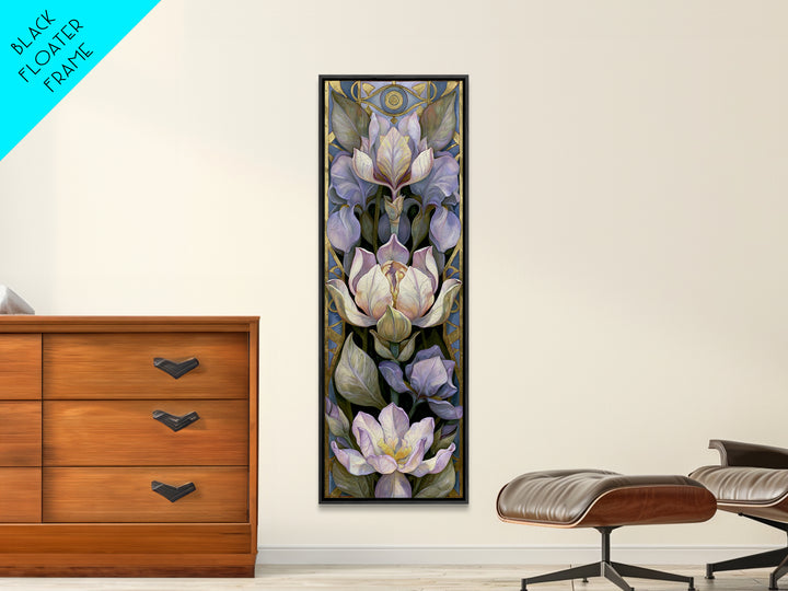 Third Eye Symbol Surrounded by Flowers Canvas Print, Spiritual Art, Wall Art, Living Room Decor, Oil Painting, Spirit, SPI-1x3-18