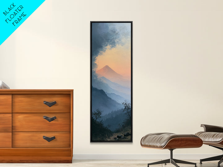 Mountain Sunrise as Awakening Symbol Canvas Print, Spiritual Art, Gallery Decor, Living Room Decor, Oil Painting, Spirit, SPI-1x3-33