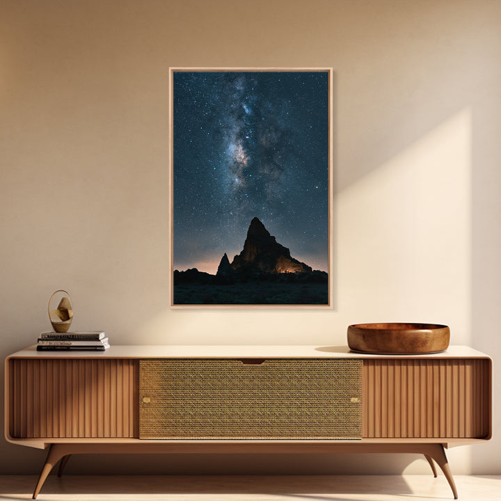 Ancient Temple Silhouette Framed Canvas Print, Spiritual Art, Kids Room Art, Living Room Decor, Oil Painting, Spirit, SPI-2x3-51