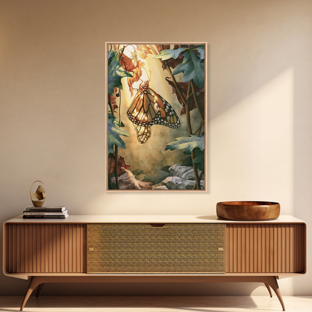 Butterfly Transformation Scene Canvas Print, Spiritual Art, Printable Wall Art, Living Room Decor, Oil Painting, Spirit, SPI-2x3-95