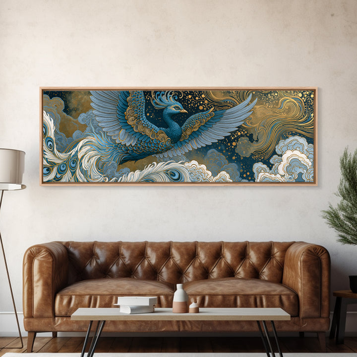 Phoenix Rising as Renewal Symbol Framed Canvas Print, Spiritual Art, Wall Decor, Living Room Decor, Fine Art, Spirit, SPI-3x1-27