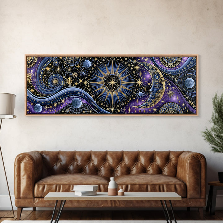 Sun and Moon Spiritual Balance Composition Canvas Print, Spiritual Art, Wall Art, Living Room Decor, Fine Art, Spirit, SPI-3x1-48