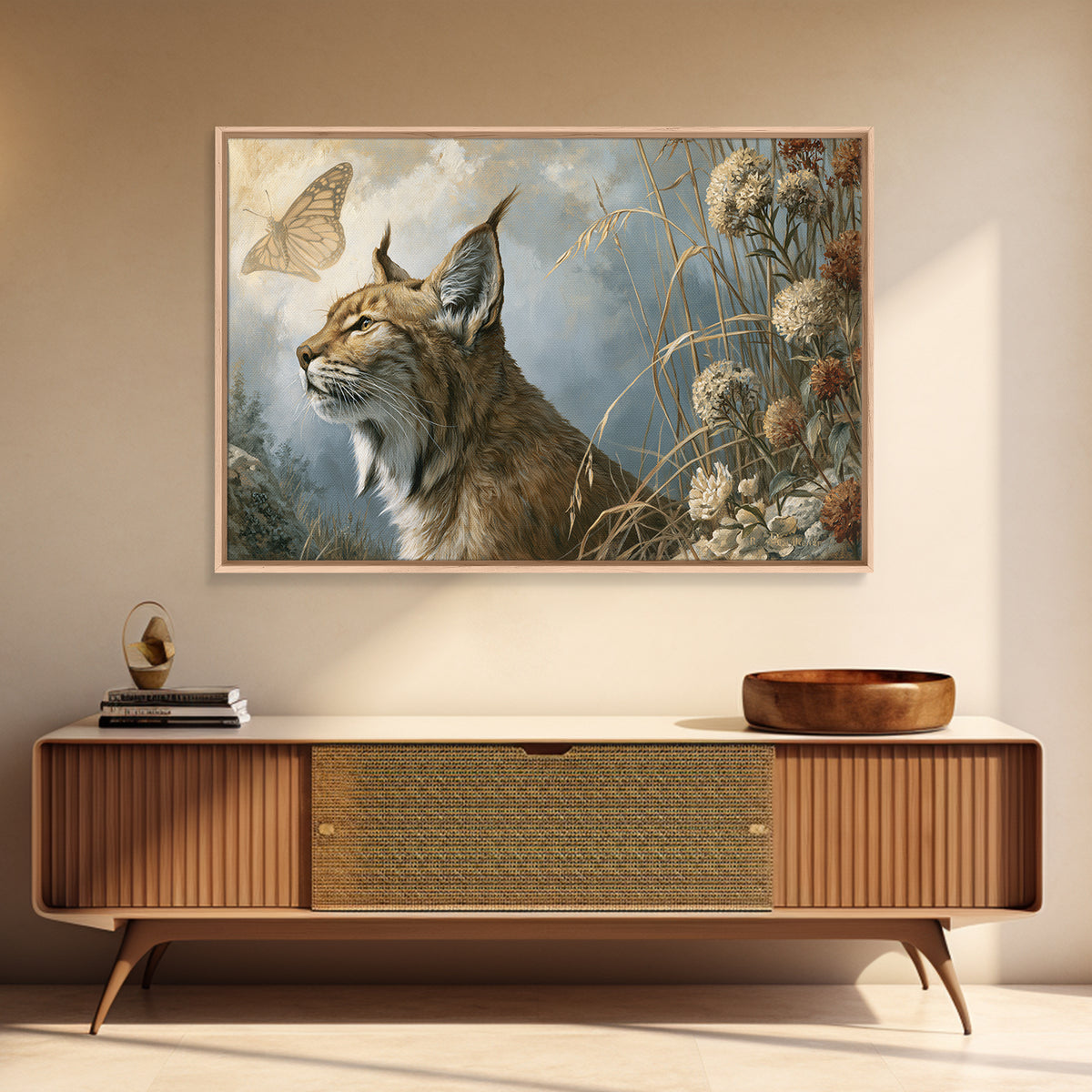 Butterfly Transformation Scene Framed Canvas Print, Spiritual Art, Black Art, Living Room Decor, Spirit, Christian Decor, SPI-3x2-19