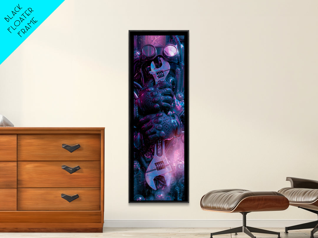Goggles Gloves and Wrench Still Life Canvas Print, Steampunk Art, Boho Wall Art, Living Room Decor, Fine Art, Mechanic, STE-1x3-11