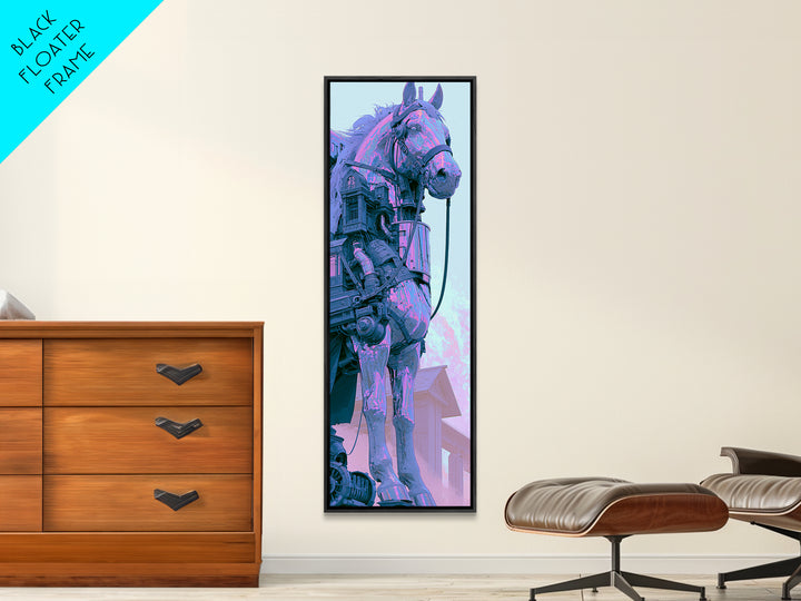 Steam Powered Horse Canvas Print, Steampunk Art, Printable Art, Living Room Decor, Oil Painting, Mechanic, Steampunk Decor, STE-1x3-27