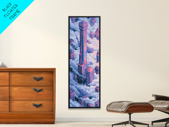Mechanical Fish Swimming Through Clouds Canvas Print, Steampunk Art, Abstract Art Print, Living Room Decor, Mechanic, STE-1x3-58