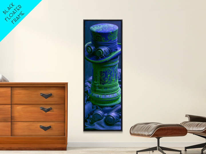 Top Hat and Goggles Still Life Framed Canvas Print, Steampunk Art, Wall Art Print, Living Room Decor, Fine Art, Mechanic, STE-1x3-64