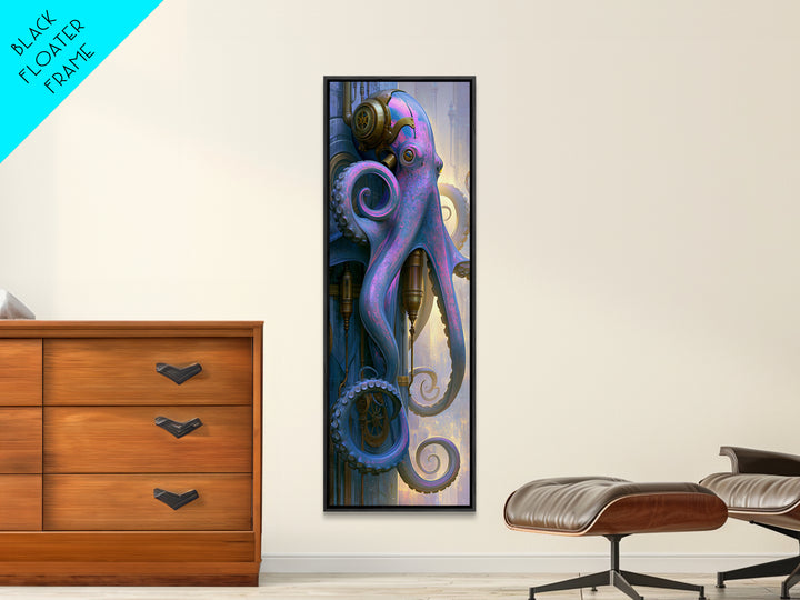 Steampunk Octopus with Brass Tentacles Canvas Print, Steampunk Art, Art Print, Living Room Decor, Fine Art, Mechanic, STE-1x3-65