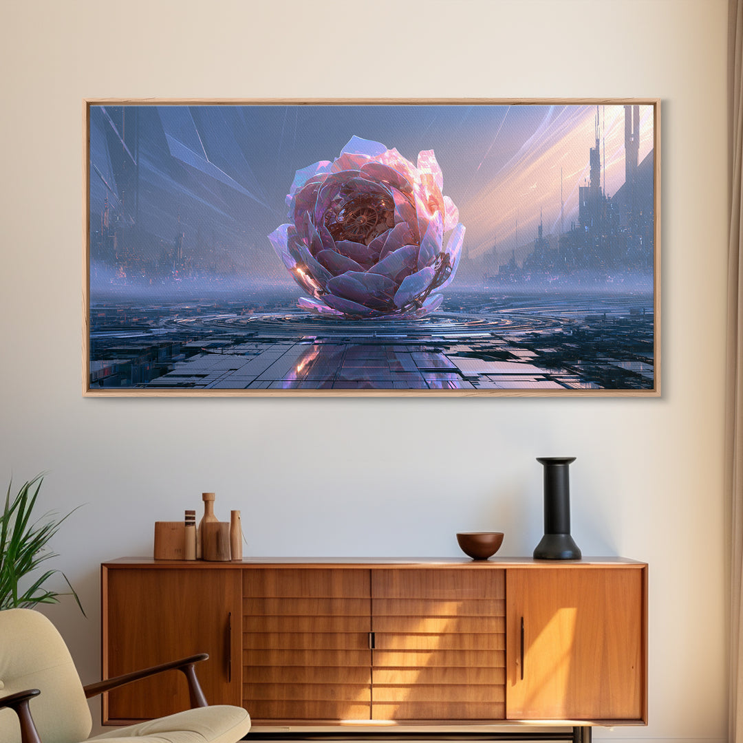 Mechanical Rose Made of Copper Gears Canvas Print, Steampunk Art, Steampunk Lamp, Living Room Decor, Abstract Art, Mechanic, STE-2x1-71