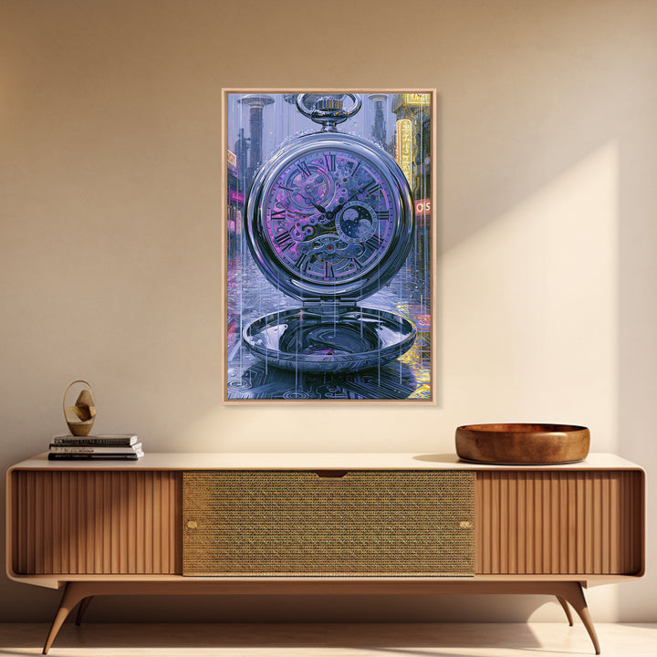 Gear Filled Pocket Watch Canvas Print, Steampunk Art, Contemporary Art, Living Room Decor, Fine Art, Mechanic, Canvas Art, STE-2x3-40